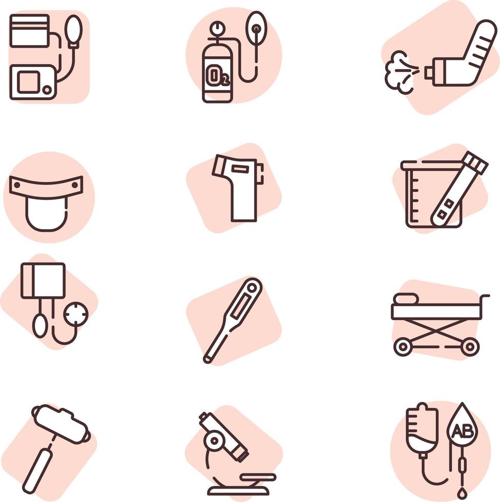 Blood pressure icon set, icon, vector on white background.