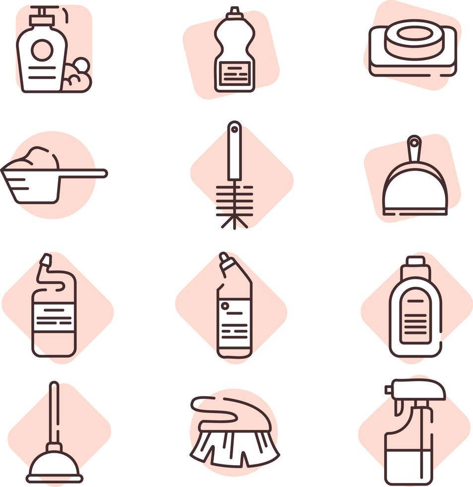 Cleaning industry, icon, vector on white background.