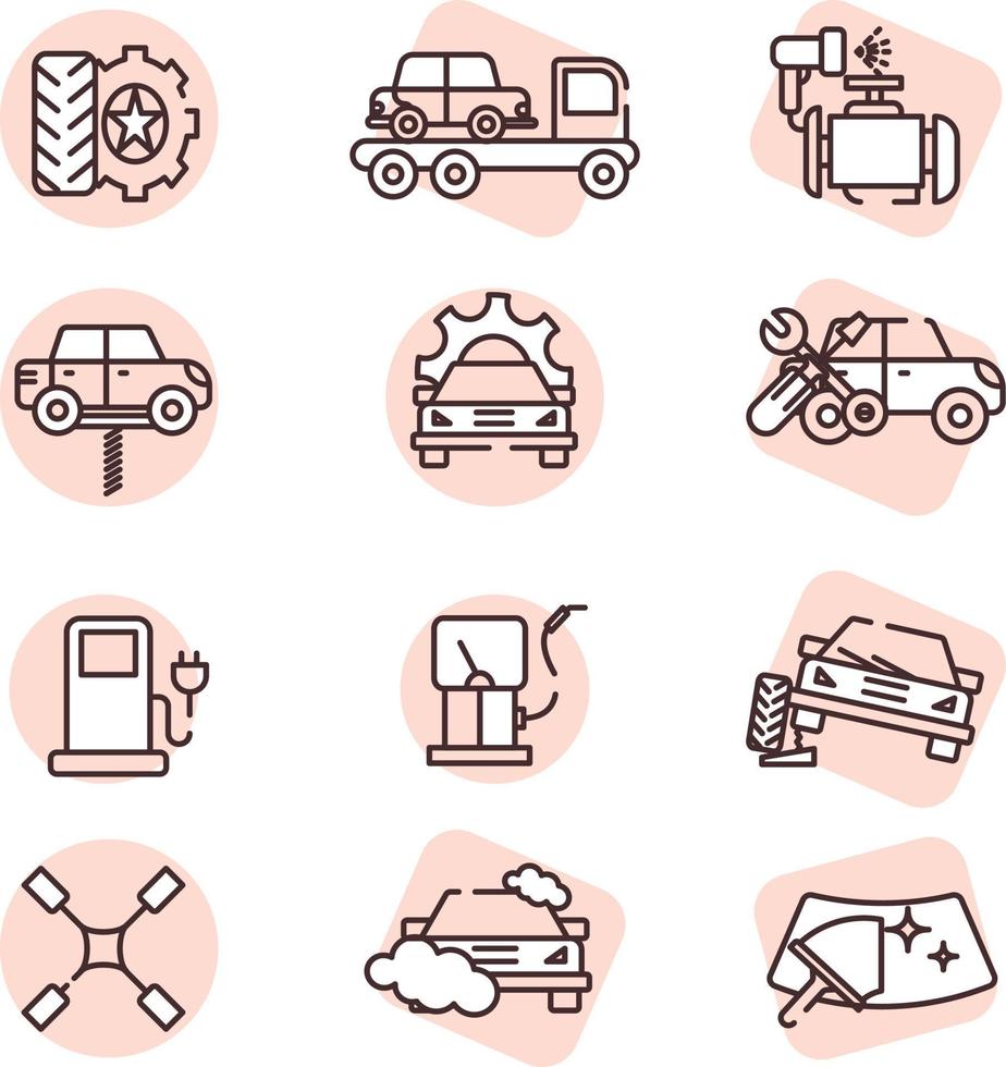 Car icon set, icon, vector on white background.