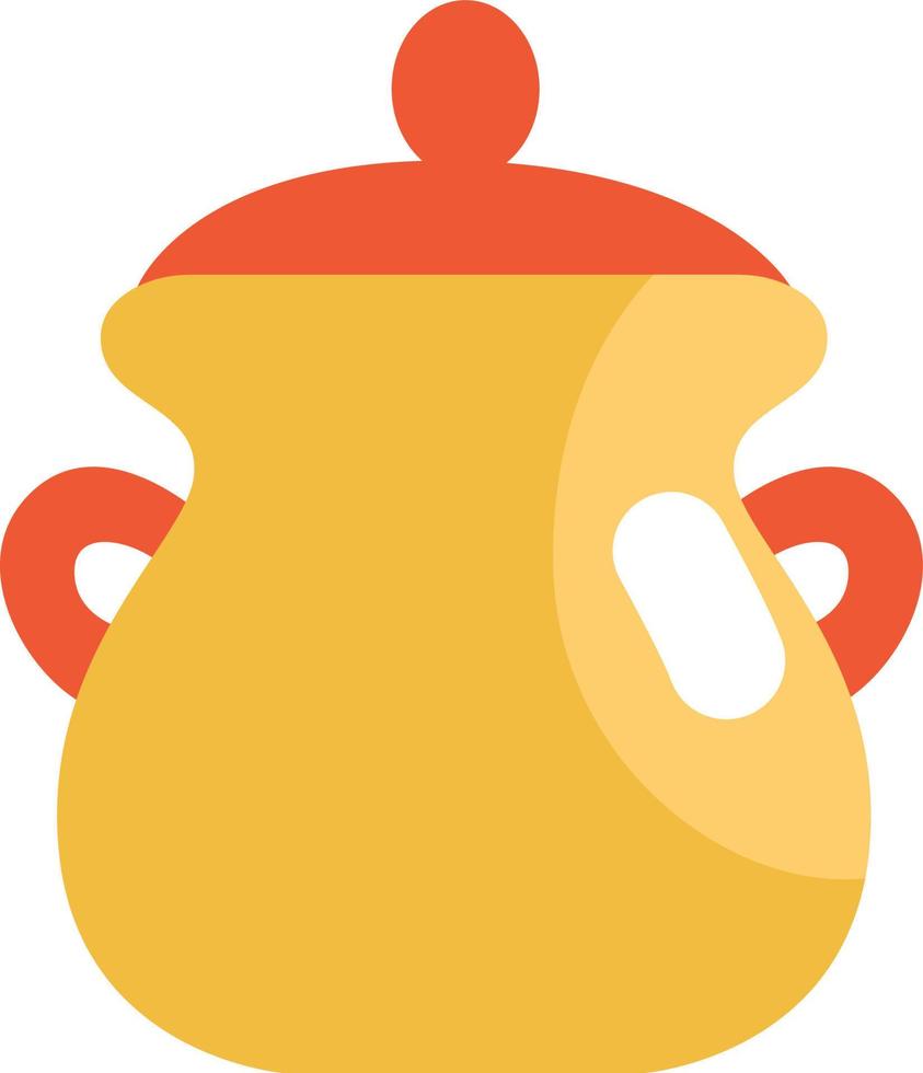Cooking sugar bowl, icon, vector on white background.
