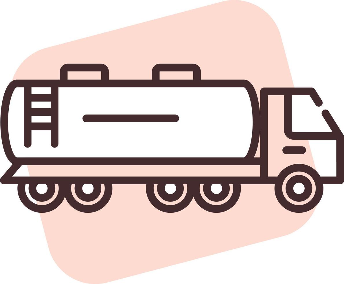 Construction gasoline truck, icon, vector on white background.
