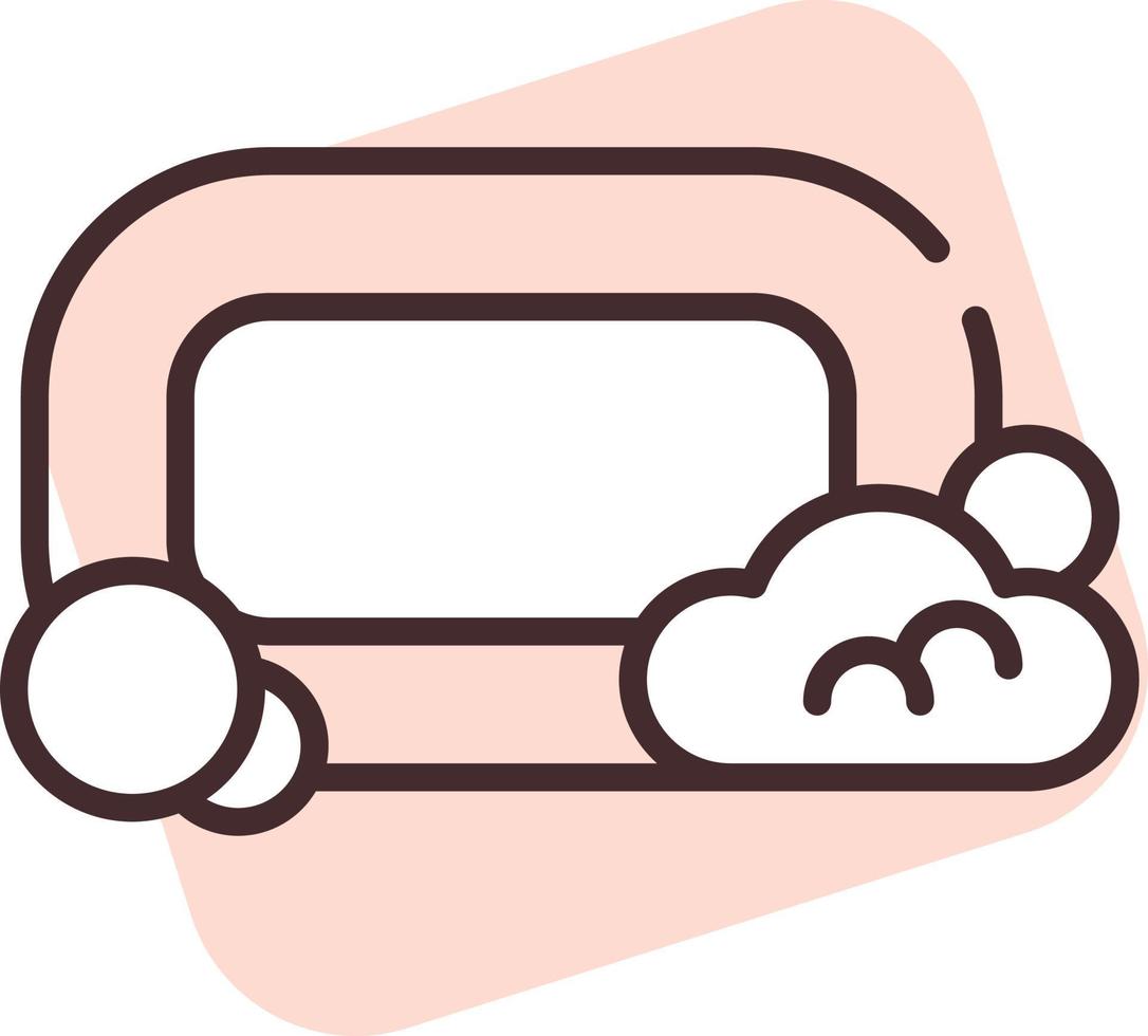 Cleaning soap bar, icon, vector on white background.