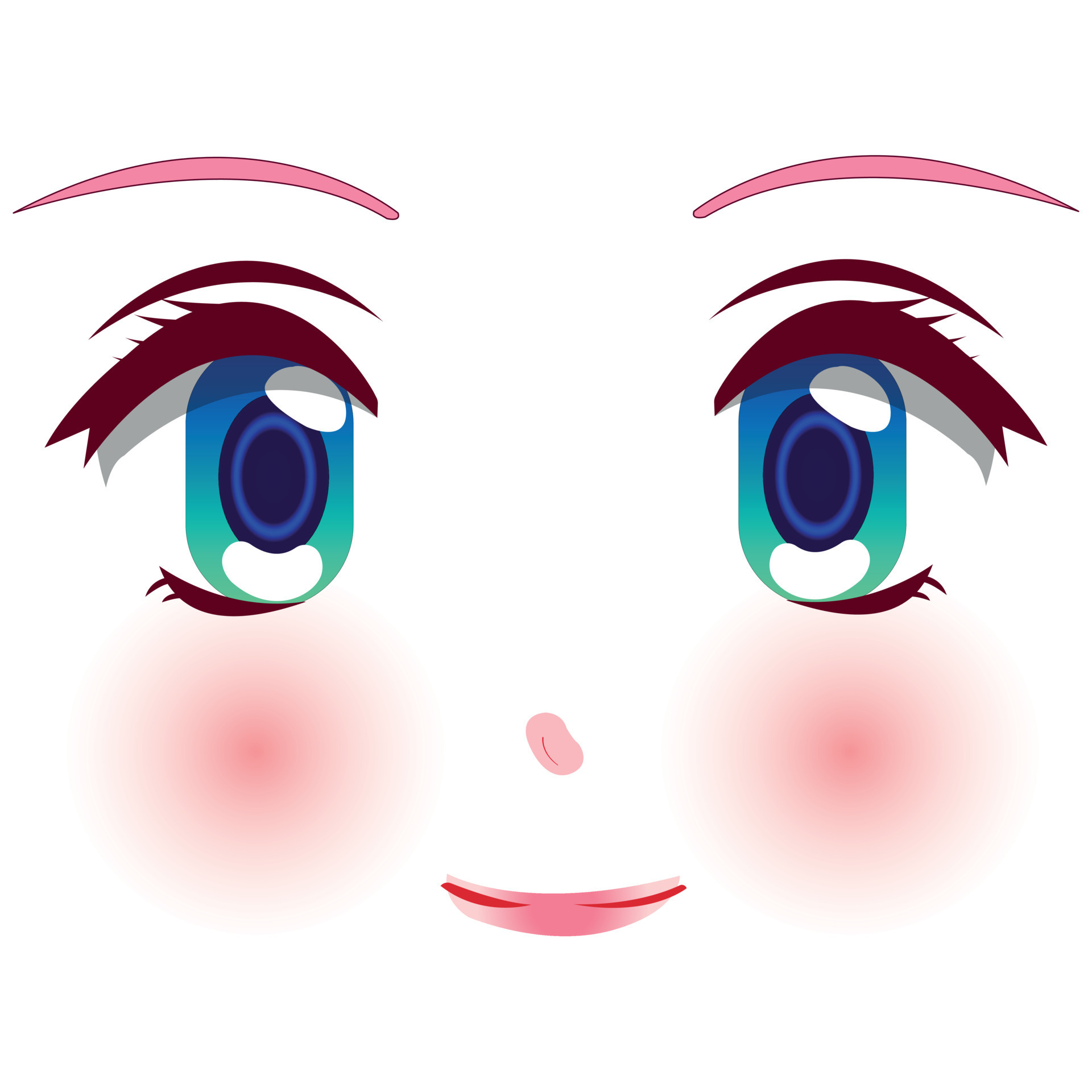 Premium Vector  Pink anime eyes girl eyes