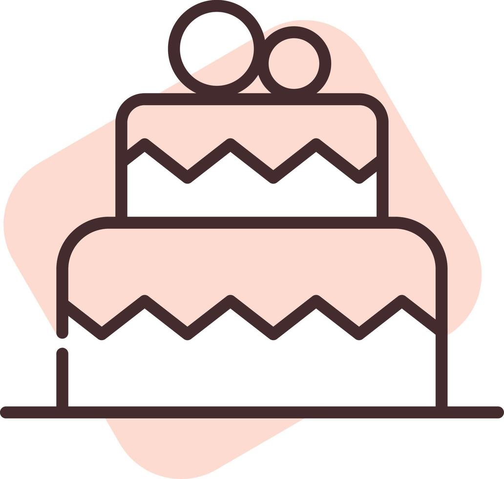 Event wedding cake, icon, vector on white background.