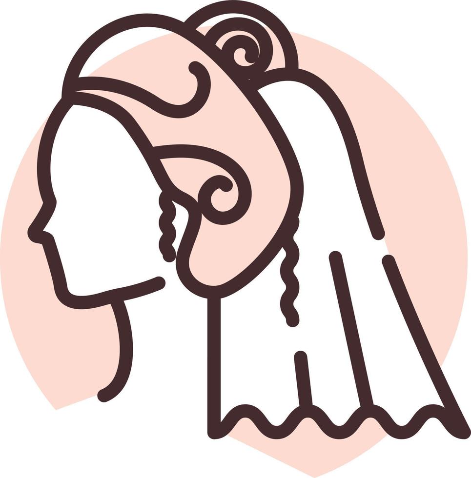 Event brides veil, icon, vector on white background. 15267811 Vector