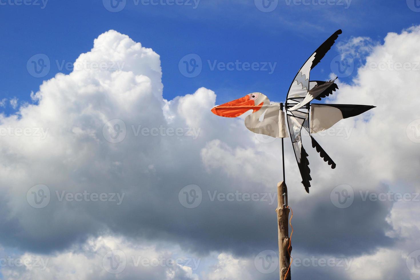 Travel to Island Koh Lanta, Thailand. The bird-weather vane on the background of cloudy sky. photo