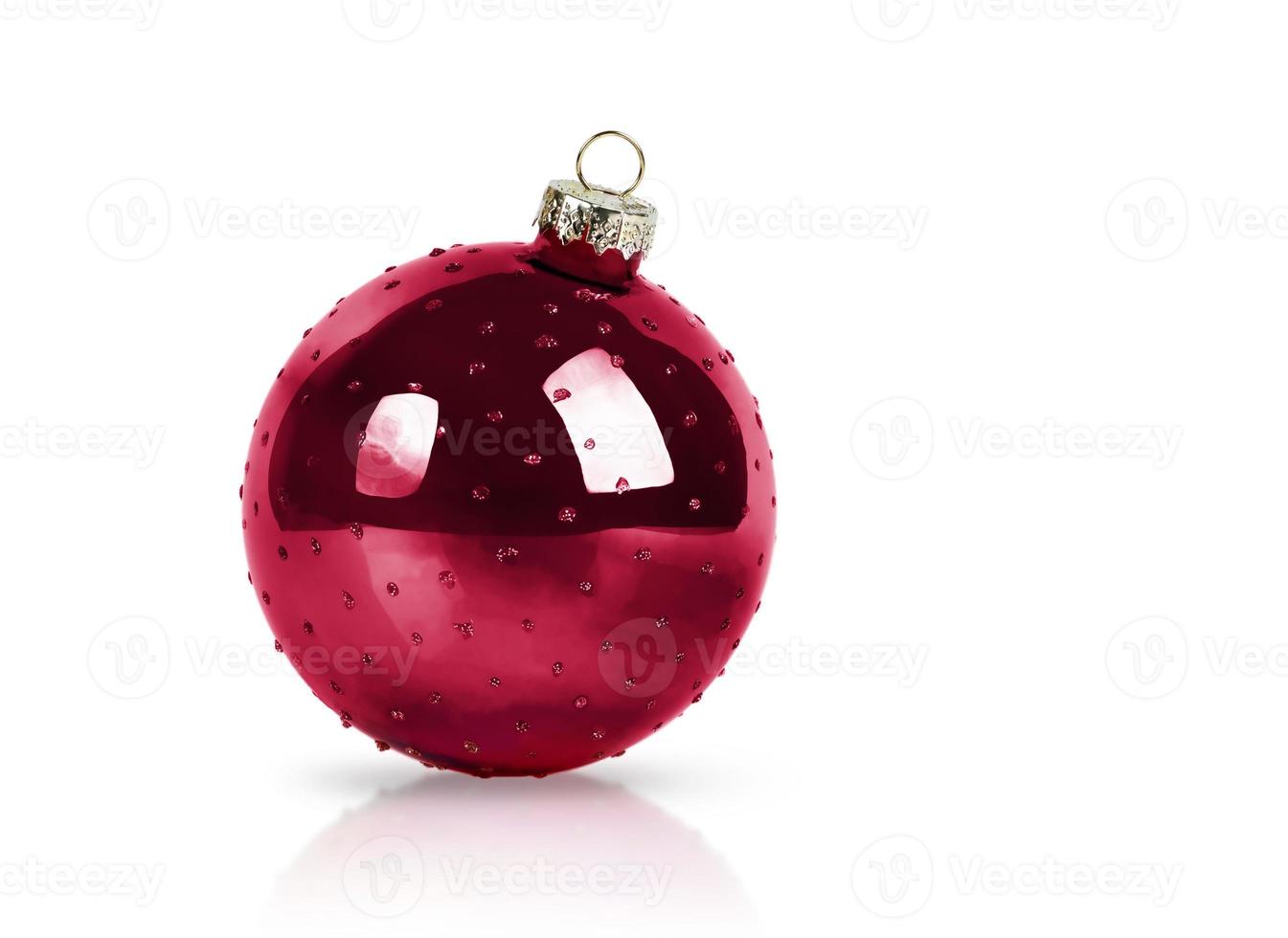 Christmas tree decoration, tree toy, christmas ball, red colors on isolated white background. color 2023, Viva Magenta color, Viva Magenta, color trendy photo