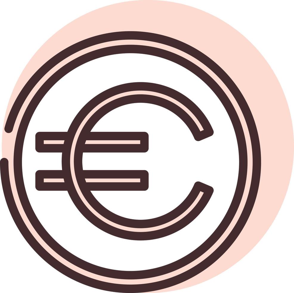 Money euro, icon, vector on white background.