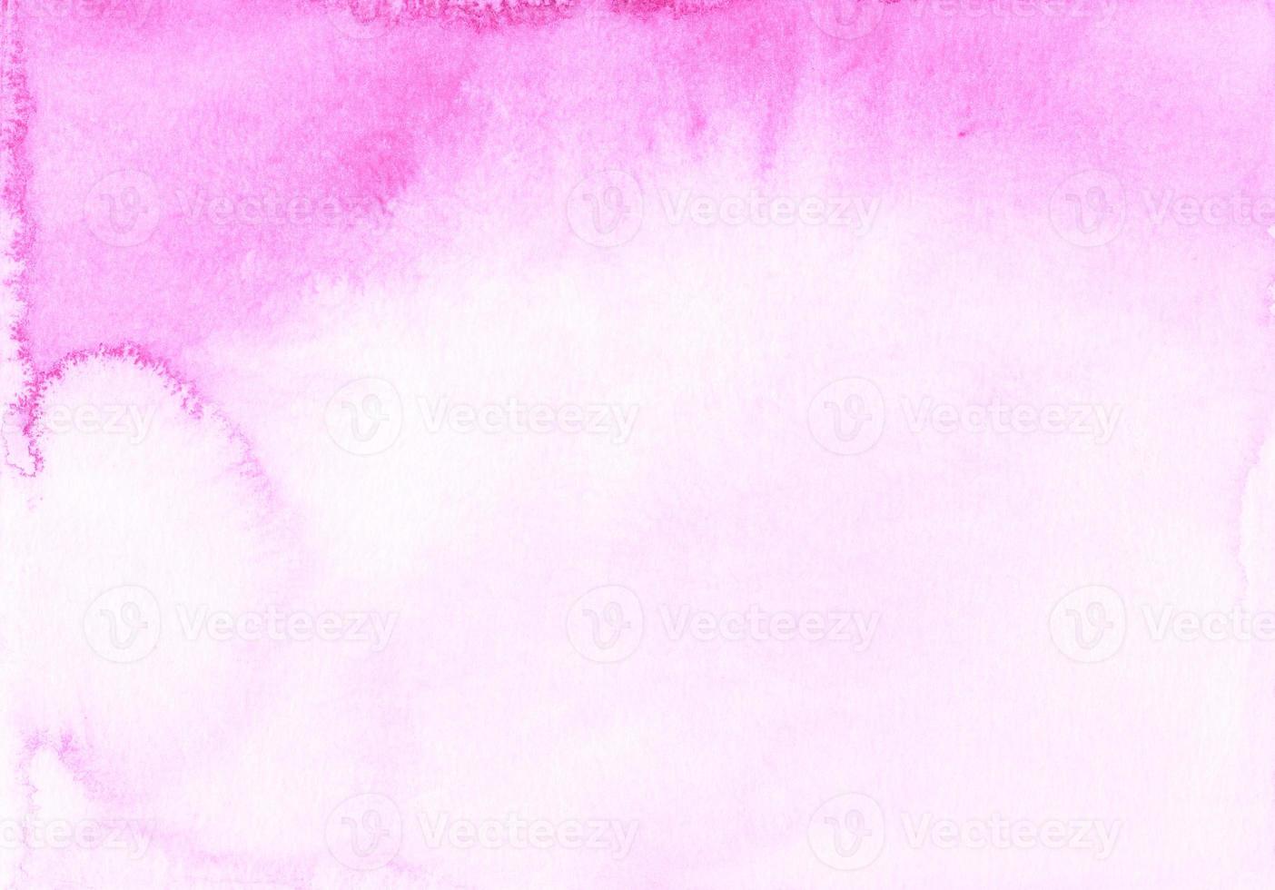 Watercolour light fuchsia gradient. Watercolor pastel soft pink background painting. Stains on paper. photo
