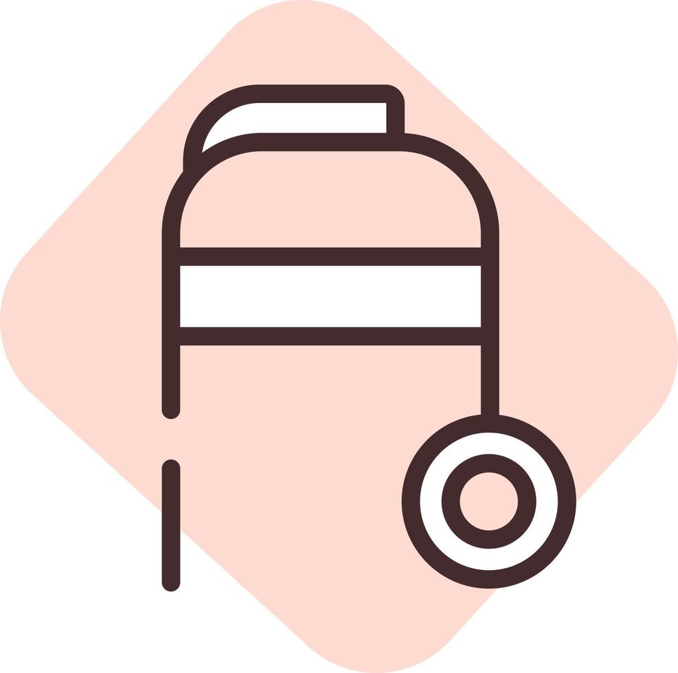 Walker aid, icon, vector on white background.