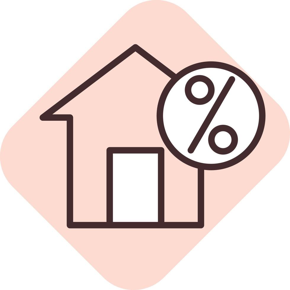 Percentage mortrage, icon, vector on white background.