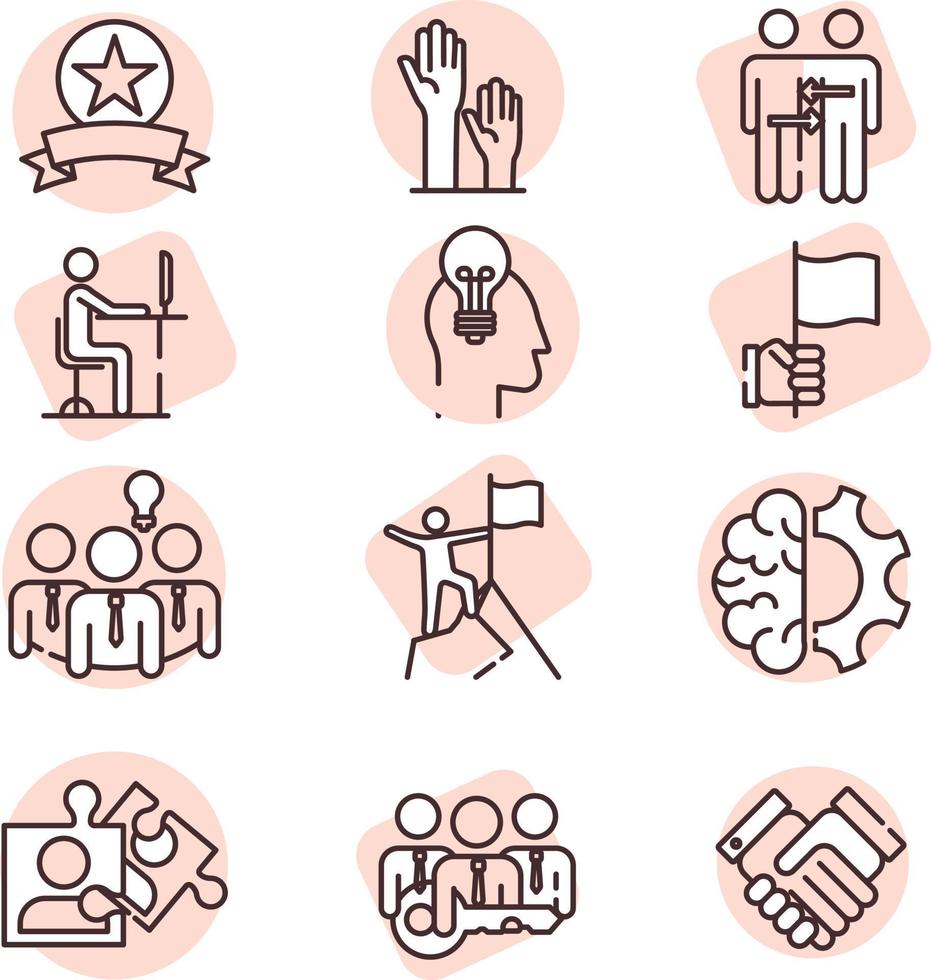 Team work icon set, icon, vector on white background.