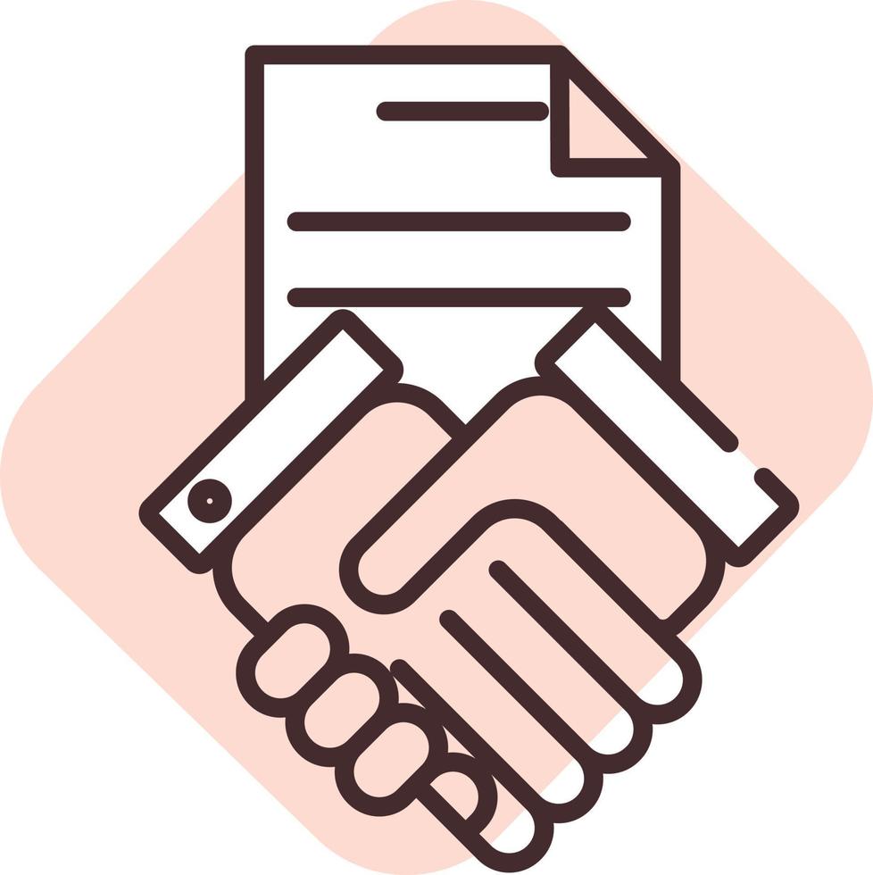 Team work contract, icon, vector on white background.