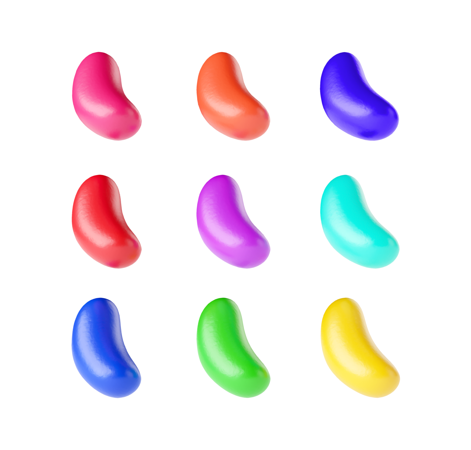 Round colorful jelly beans set. Realistic illustration. Good for