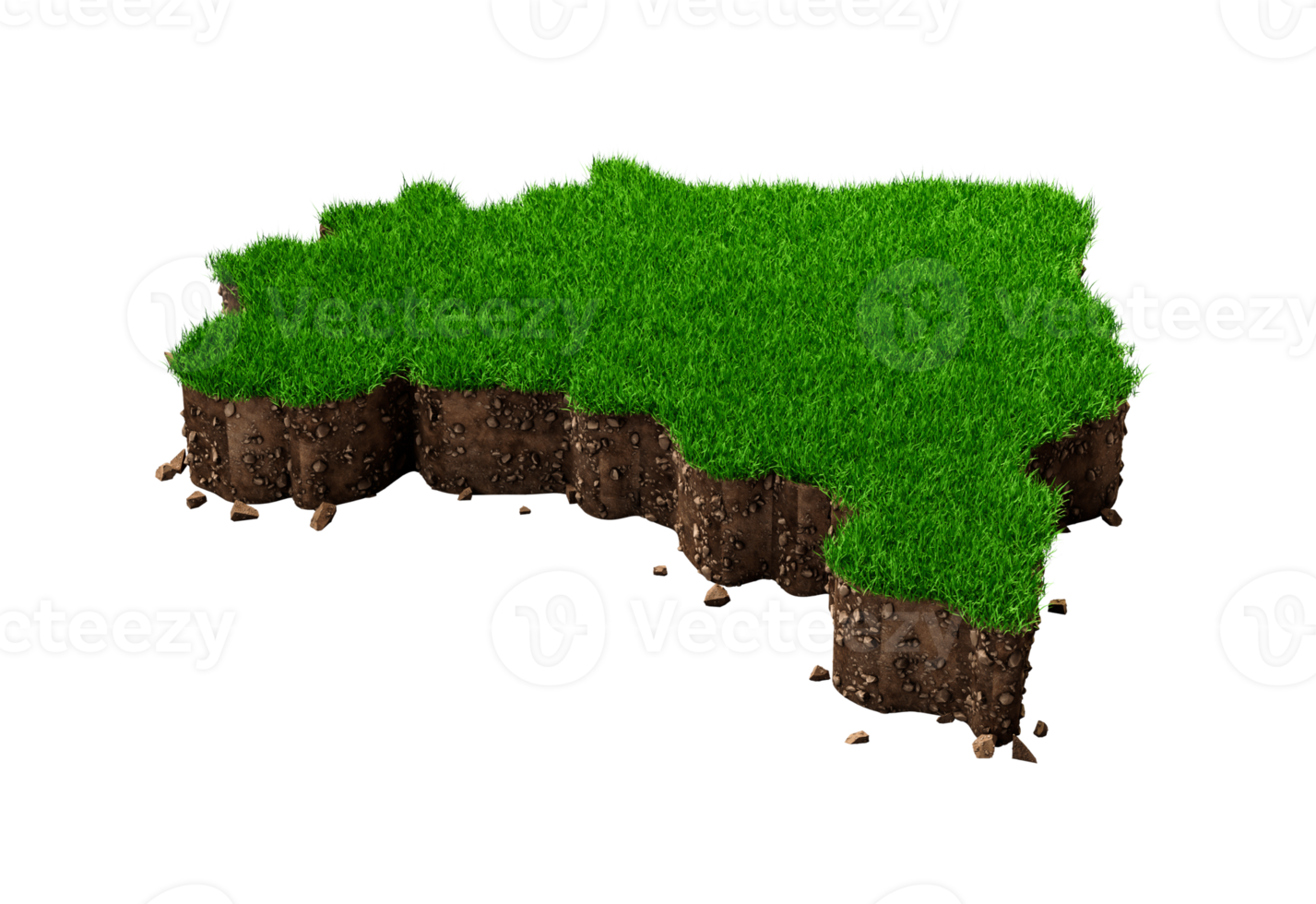 Brasile mappa erba e struttura del terreno 3d illustrazione png