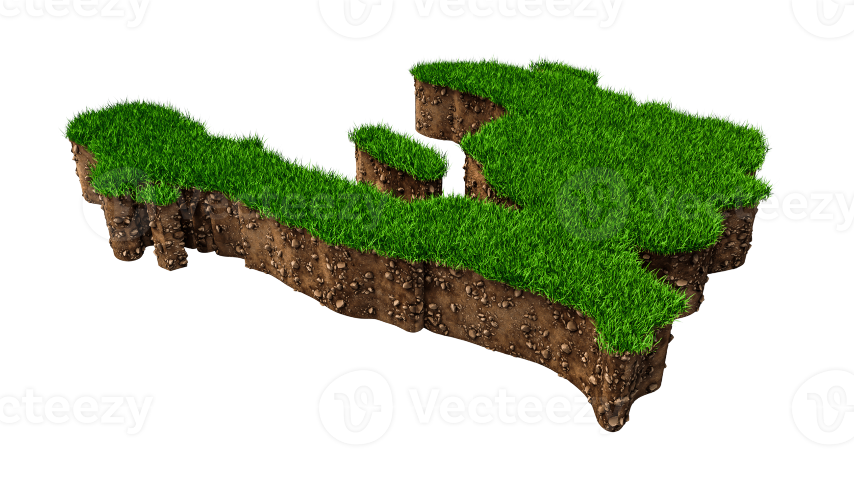 haití mapa hierba y tierra textura 3d ilustración png