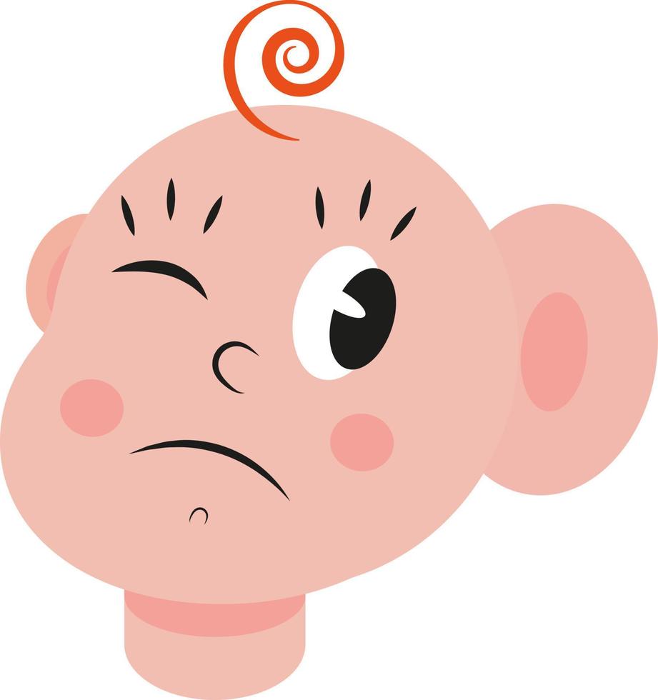 Baby mood overhears, icon, vector on white background.