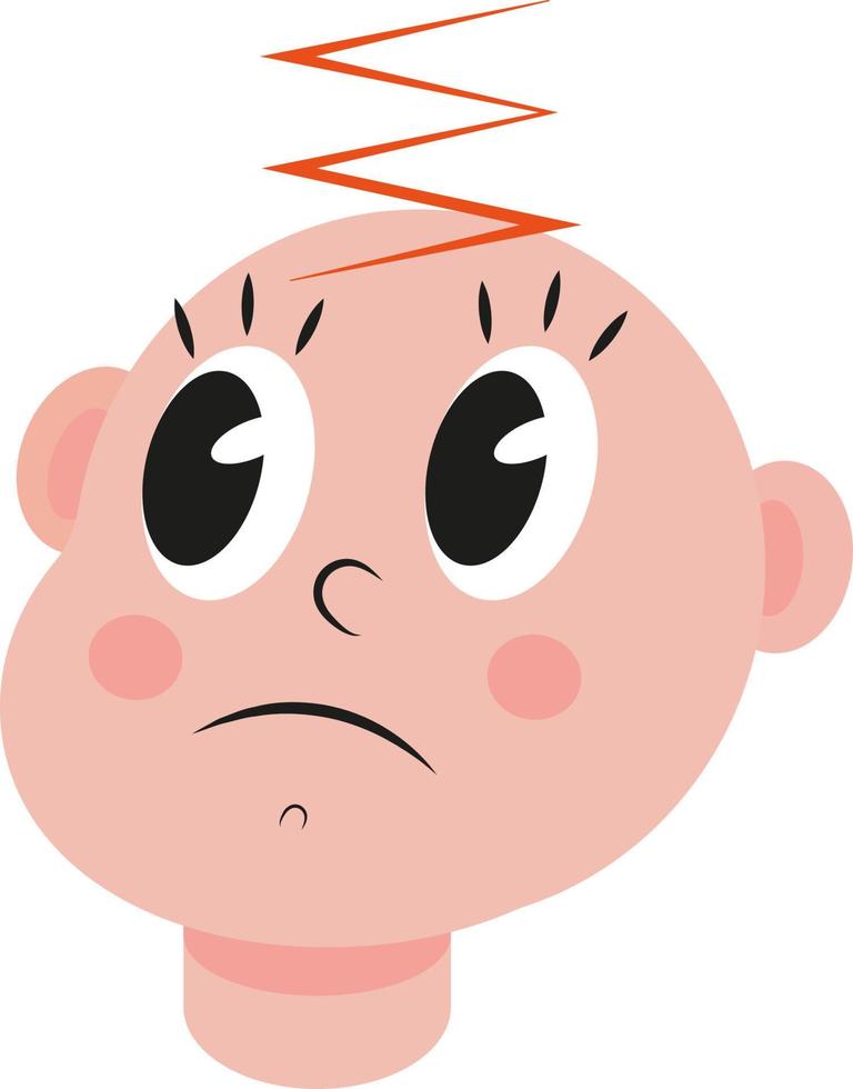 Baby mood annoyed, icon, vector on white background.