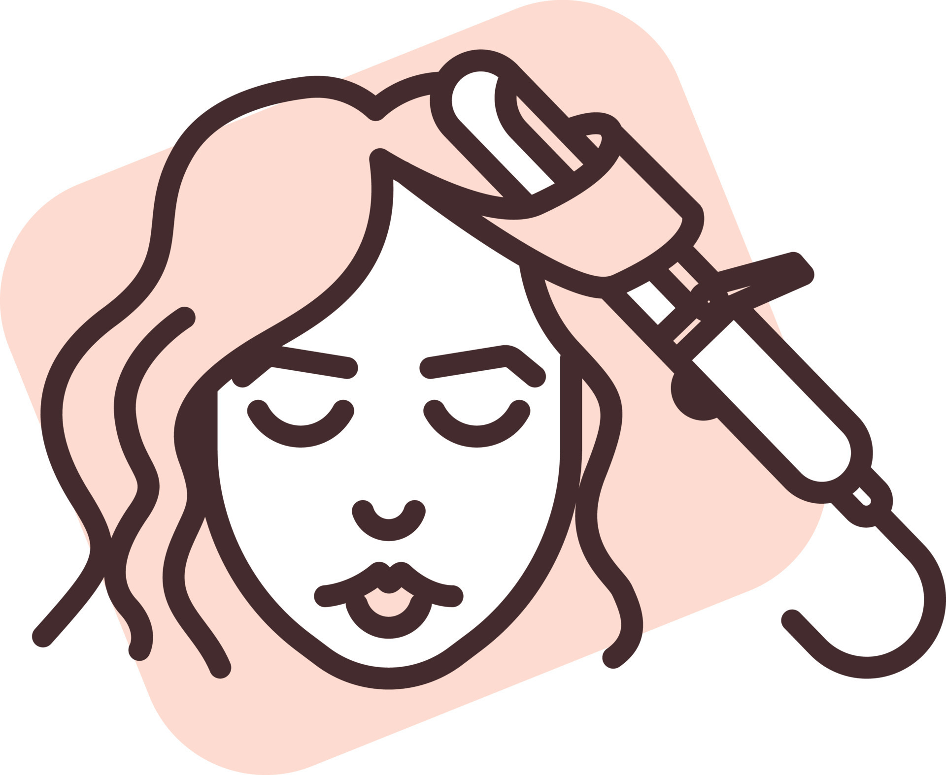 Body treatment hair care, icon, vector on white background. 15268226