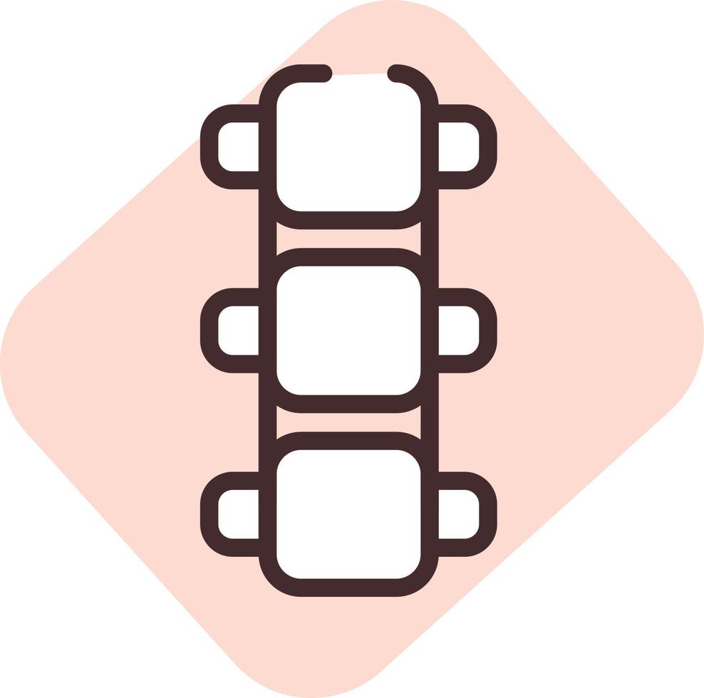 Human organ spine, icon, vector on white background.
