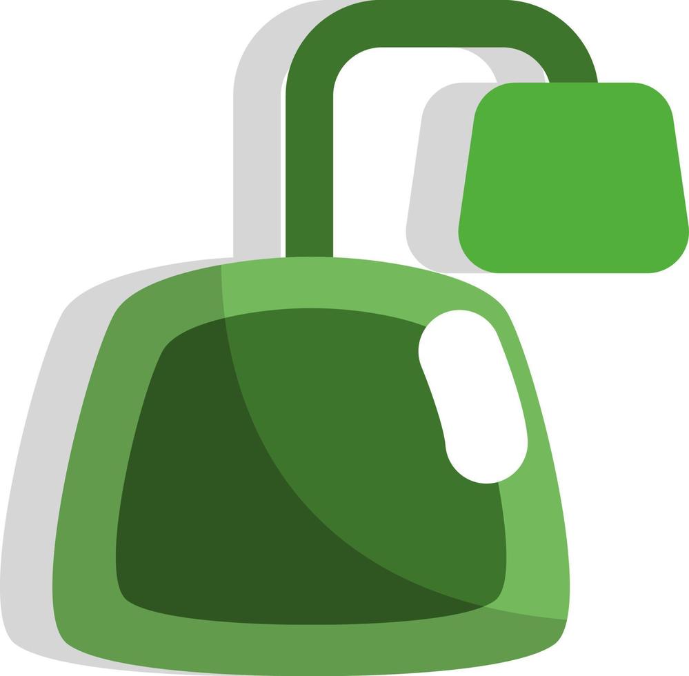 Green tea bag, icon, vector on white background.