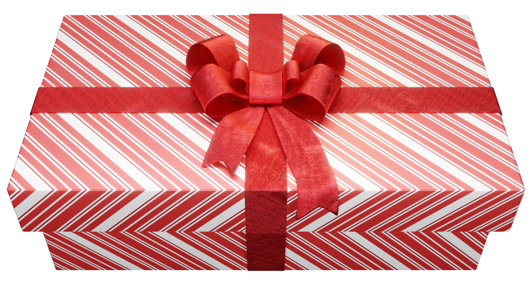 Red striped xmas present of front view png