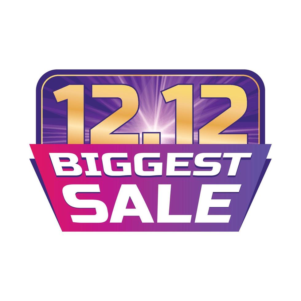 12.12 Sale Purple Shine Button Vector Big Sale of Year