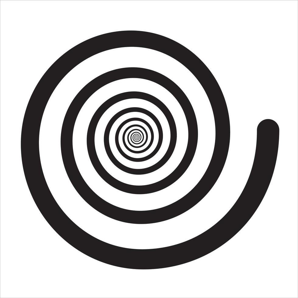 ilustración en espiral de hipnosis en blanco y negro. patrón de espiral de hipnosis. ilusión óptica. vector