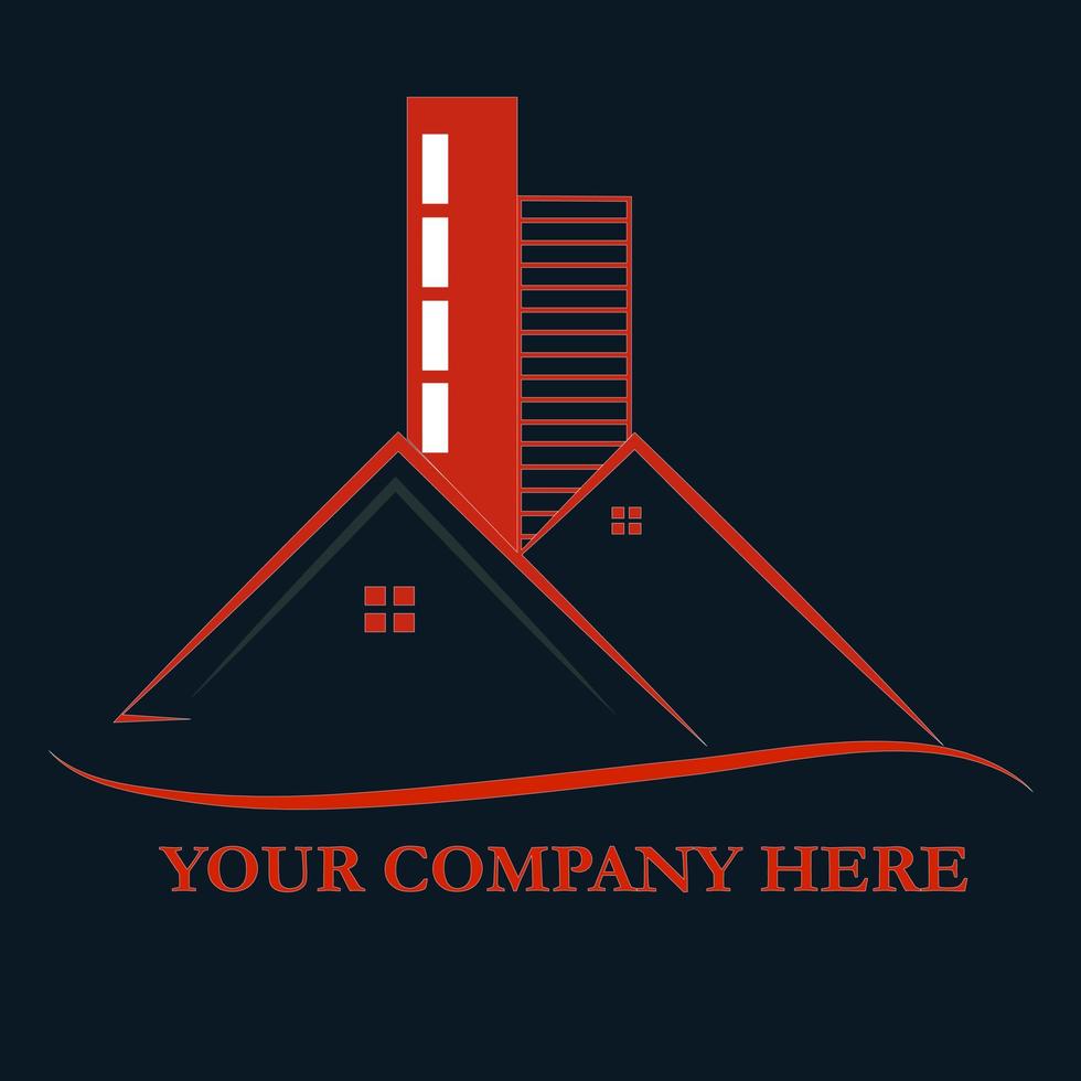 logotipo de bienes raíces. ilustración de logotipo inmobiliario de lujo con techo dorado sobre fondo negro. vector