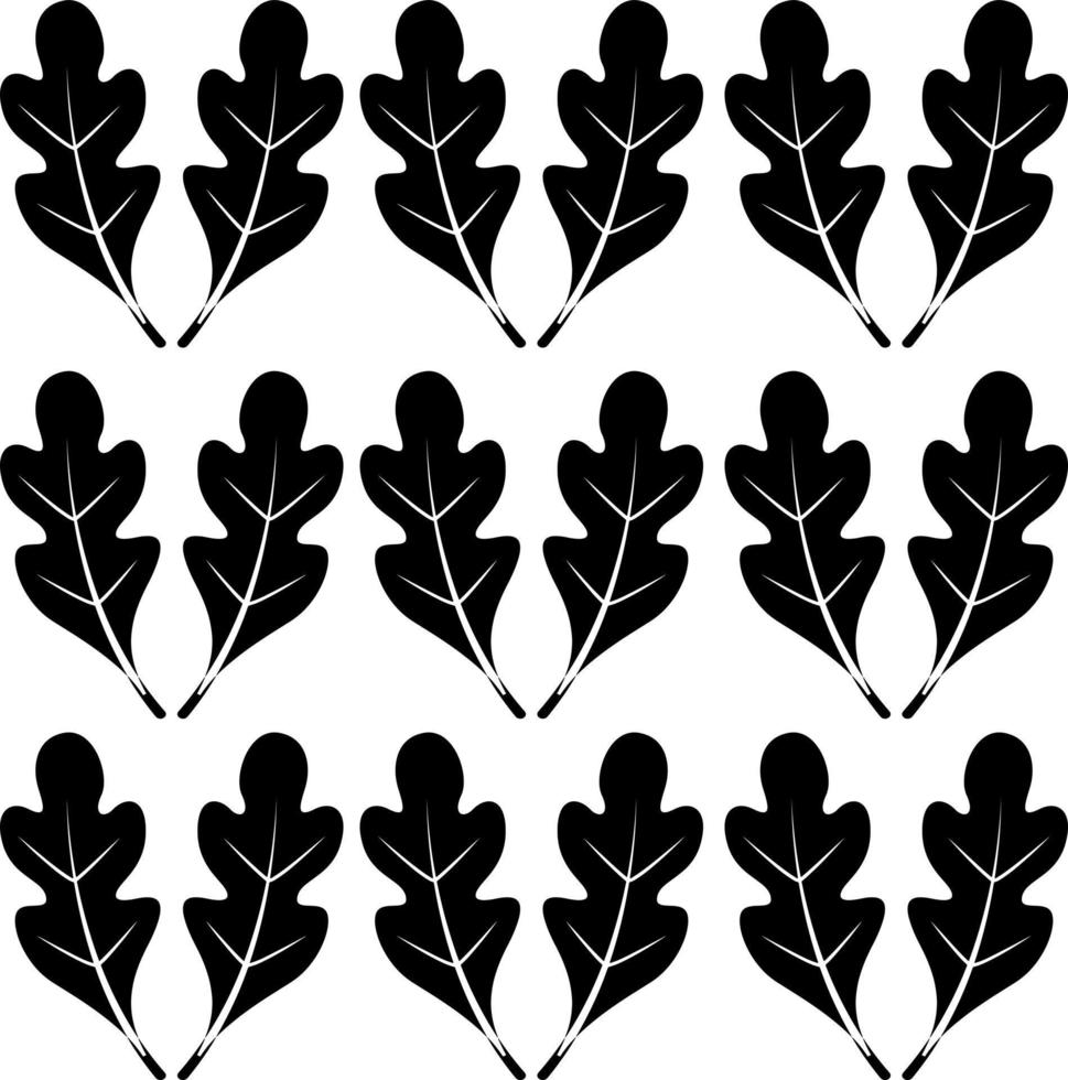 Set of black silhouettes of tropical leaves trees. Vector