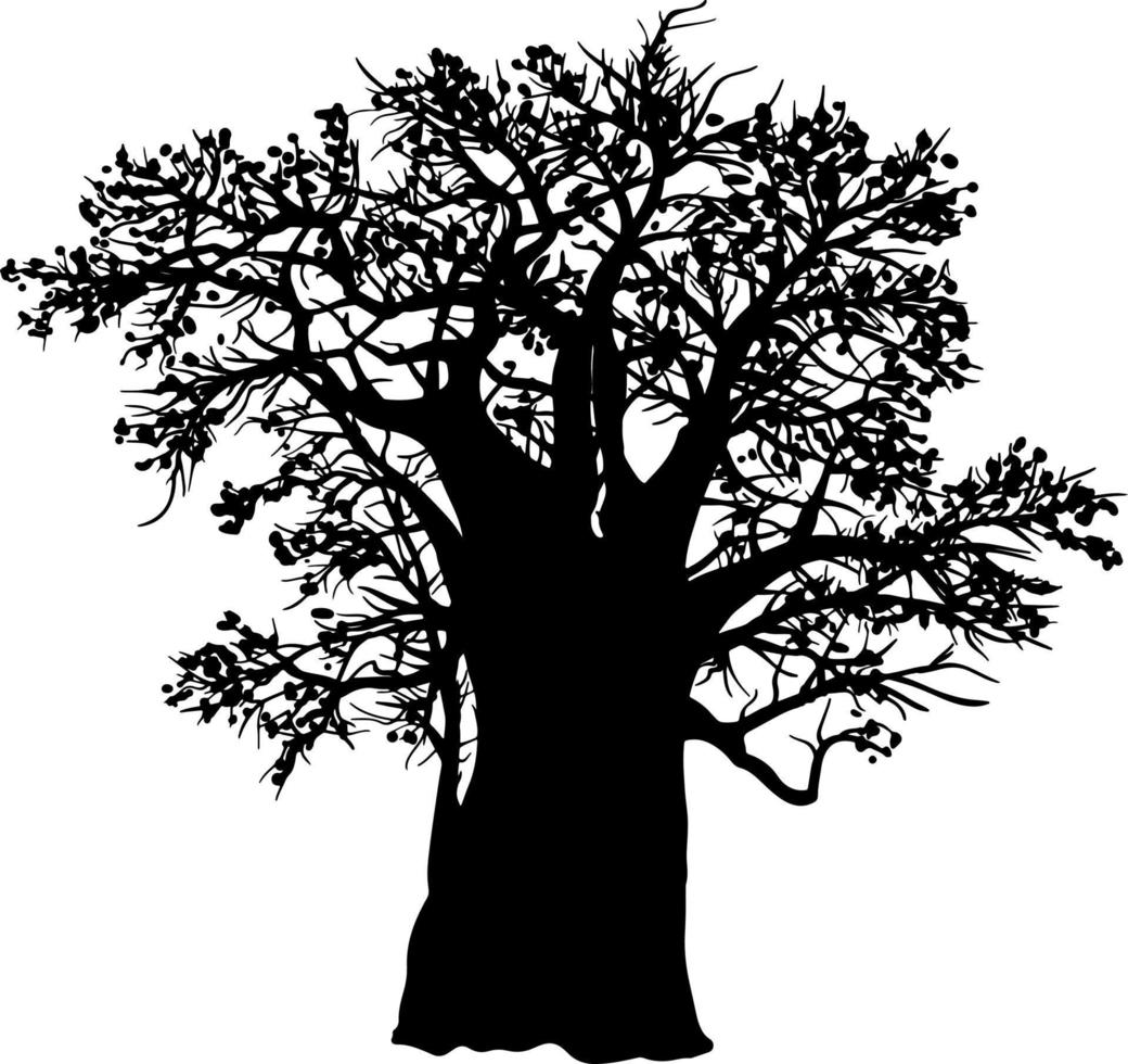 vector de silueta de árbol para el sitio web, para imprimir. gráficos vectoriales