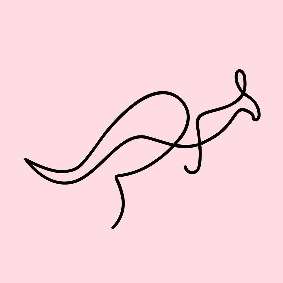 Cute kangaro line art vector with colorful background free vector