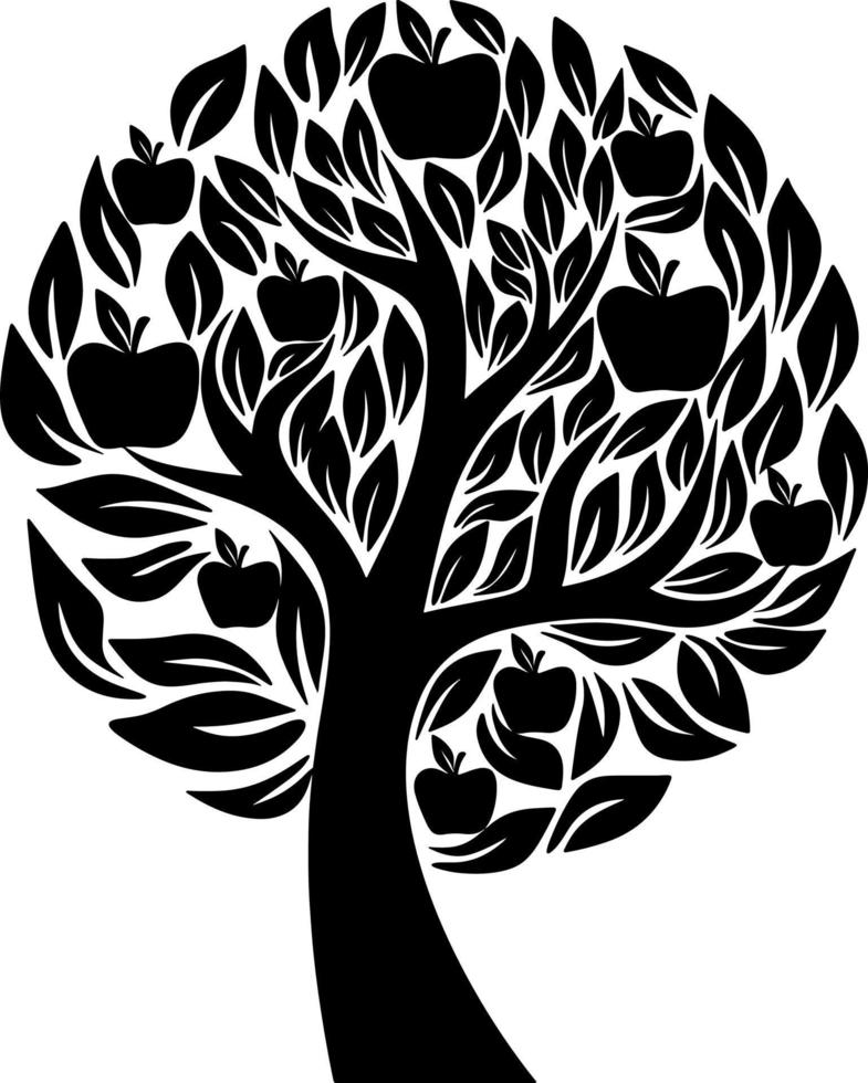 vector de silueta de árbol para el sitio web, para imprimir. gráficos vectoriales