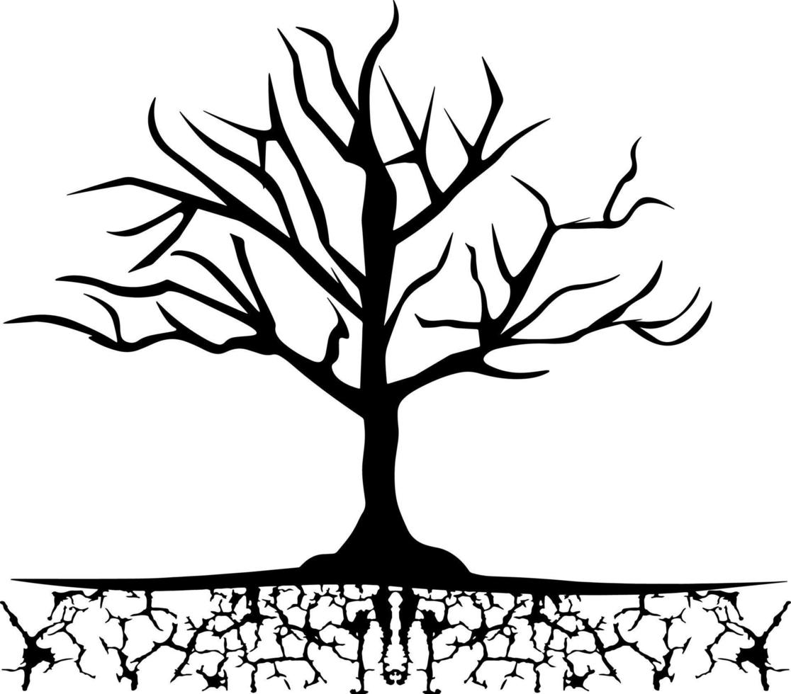 Tree silhouette vector for the website, for printing. Vector graphics.