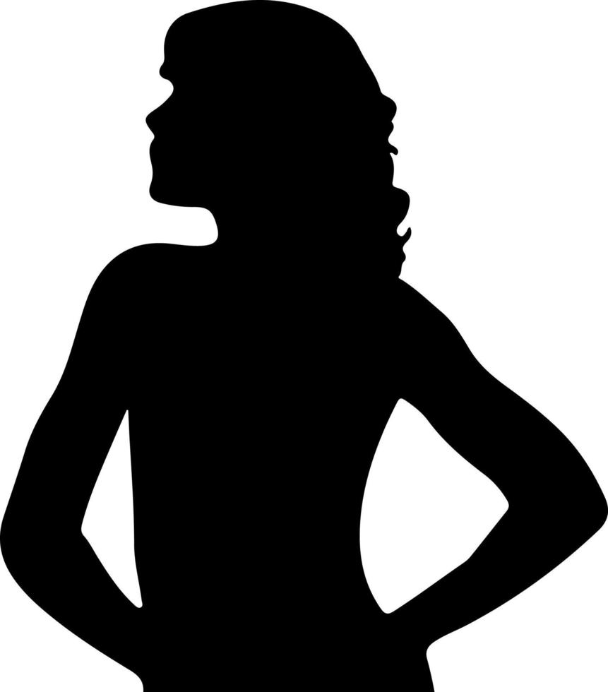 Silhouette woman vector for websites, printing, graphics design