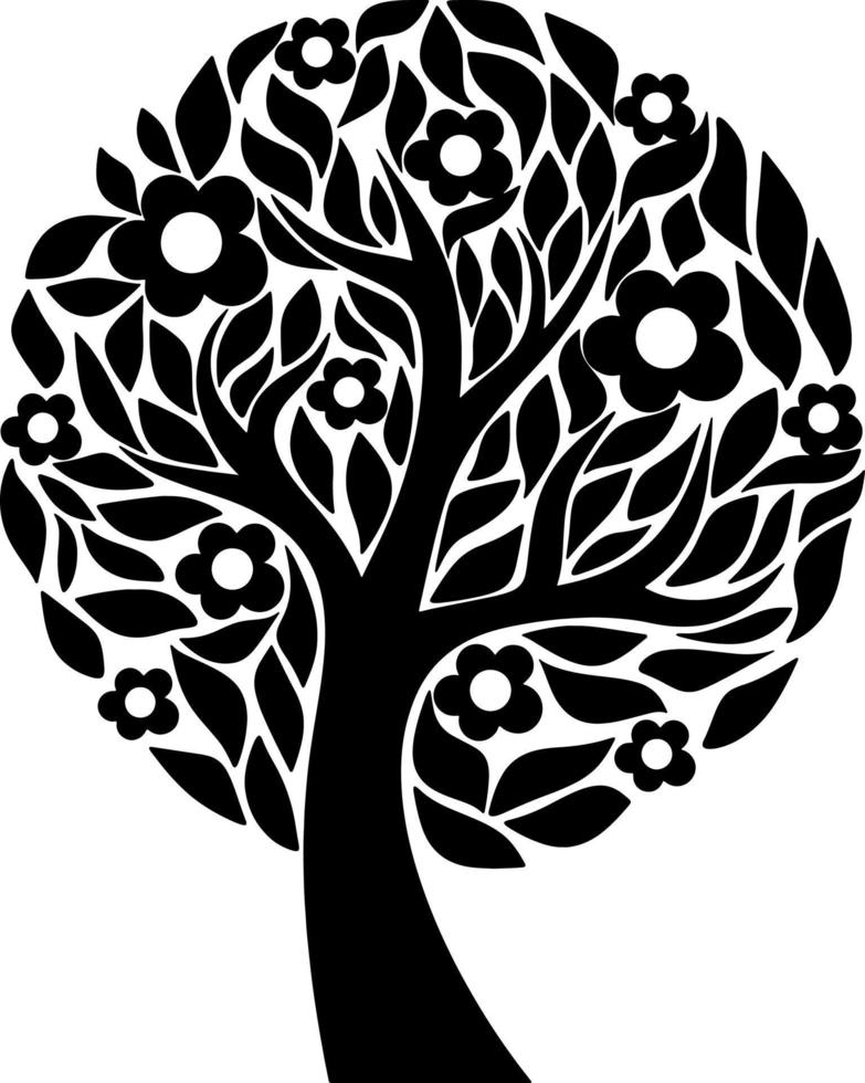 Tree silhouette vector for the website, for printing. Vector graphics.