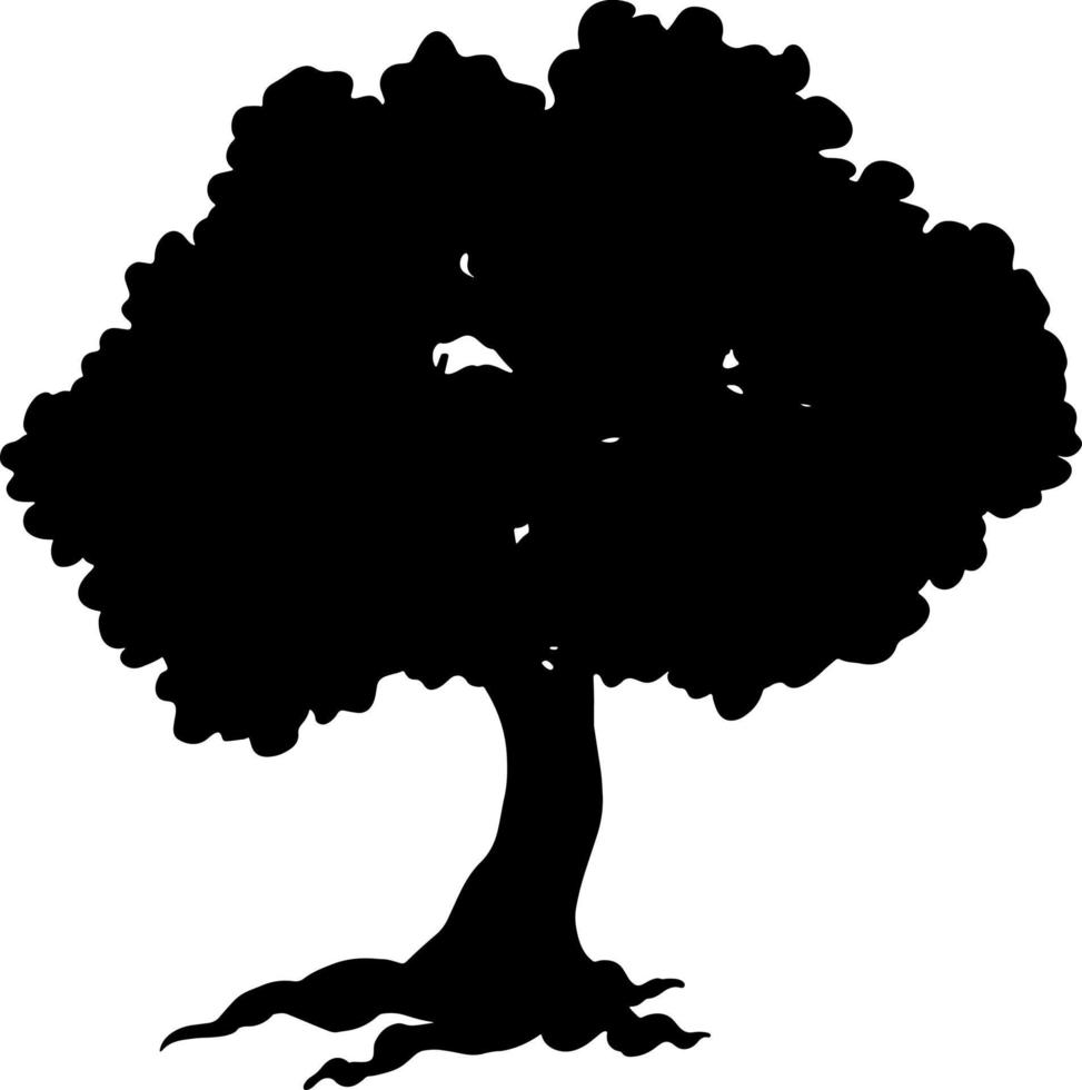 vector de silueta de árbol para el sitio web, para imprimir. gráficos vectoriales