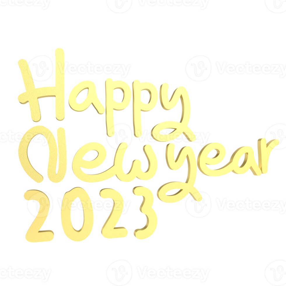 gold happy new year 3d png image