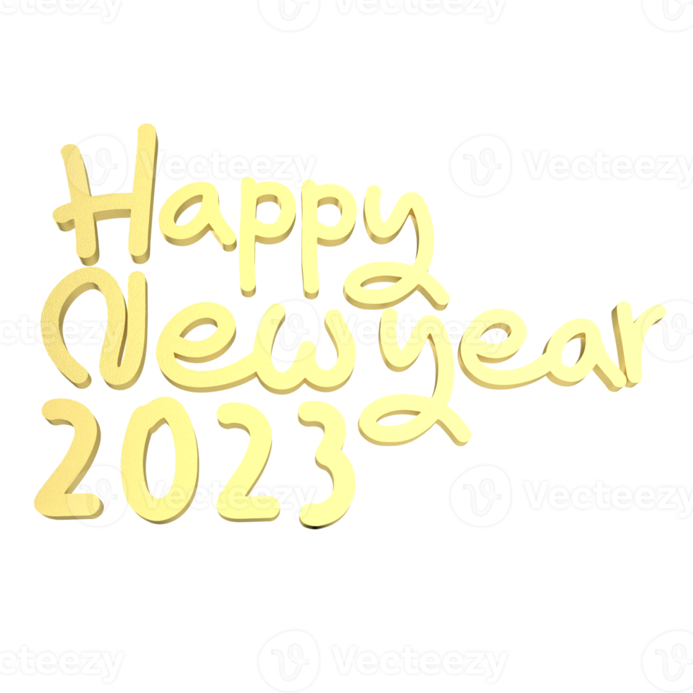 gold happy new year 3d png image