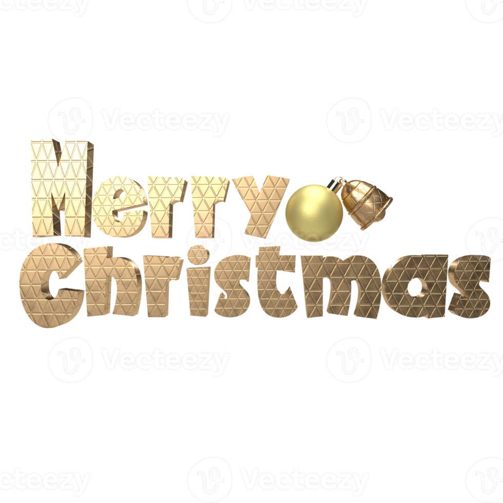 gold merry Christmas  3d png image