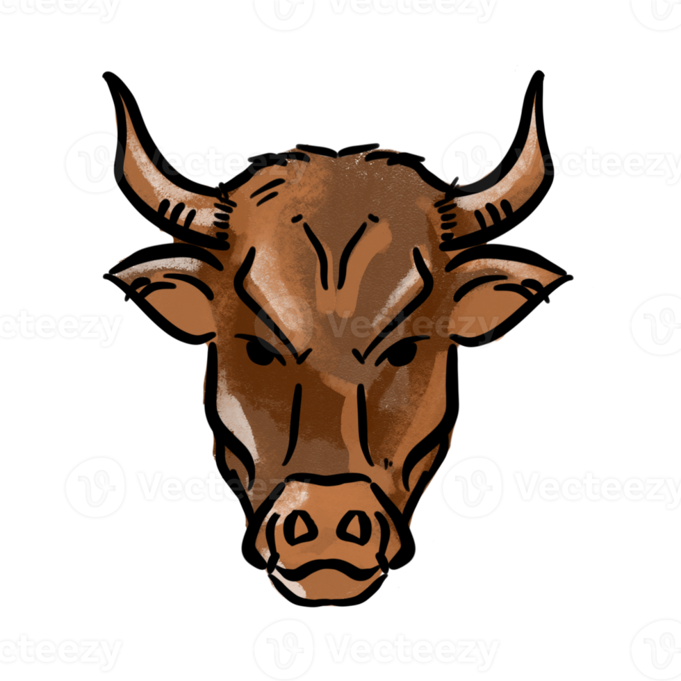 The cow drawing png image for logo or food concept