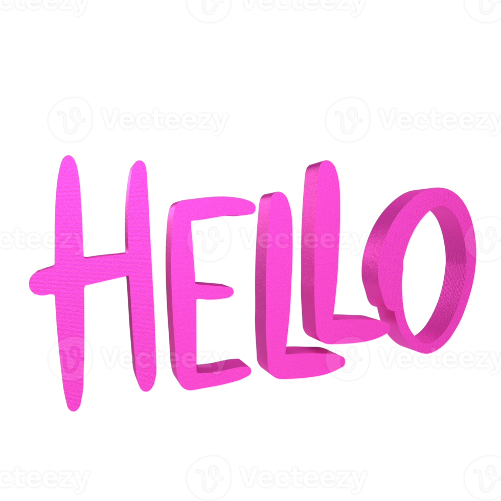 The pink  text hello png image