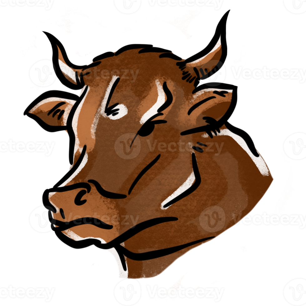 la vache dessinant une image png pour un logo ou un concept alimentaire