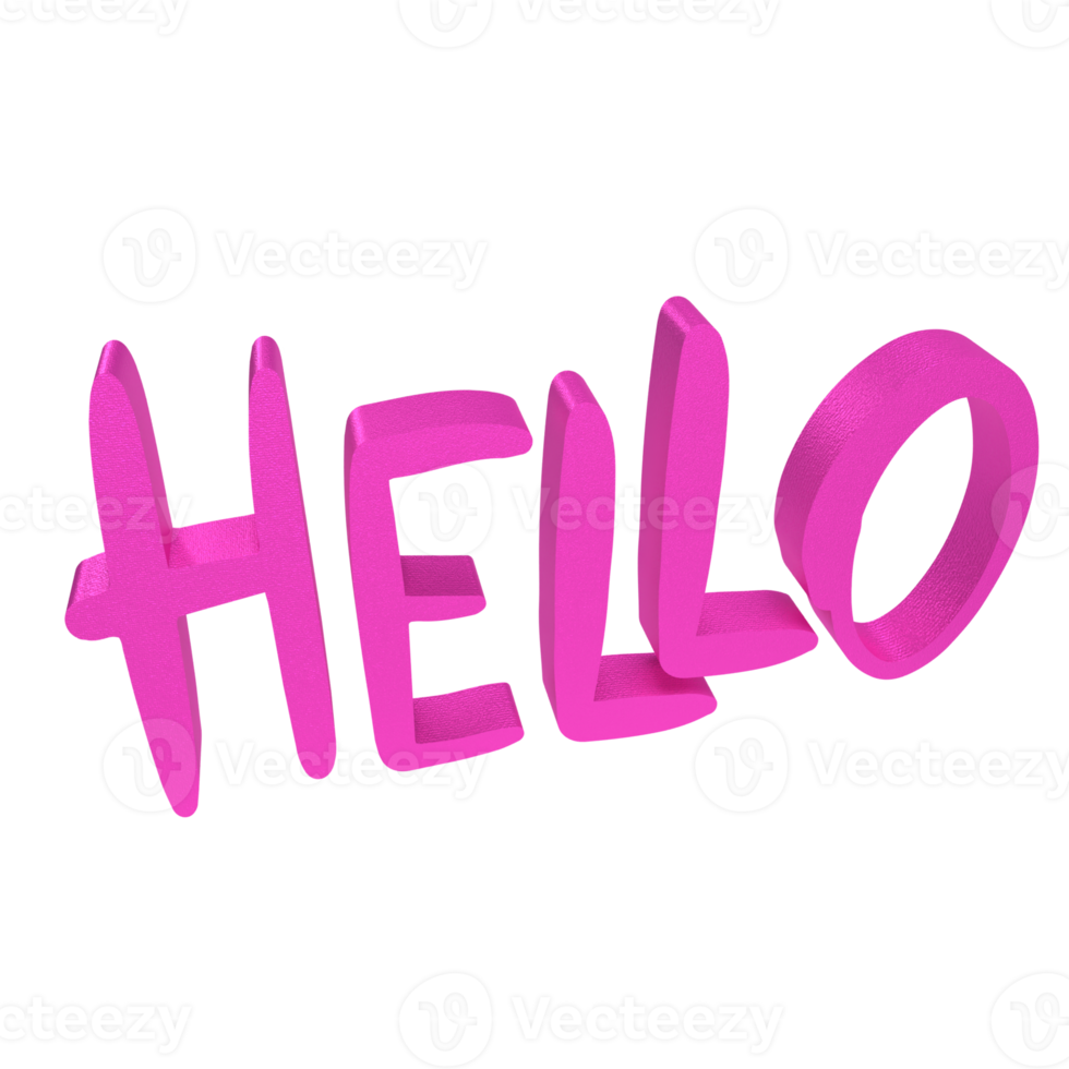 The pink  text hello png image