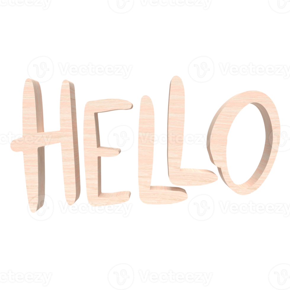 The wood text hello png image