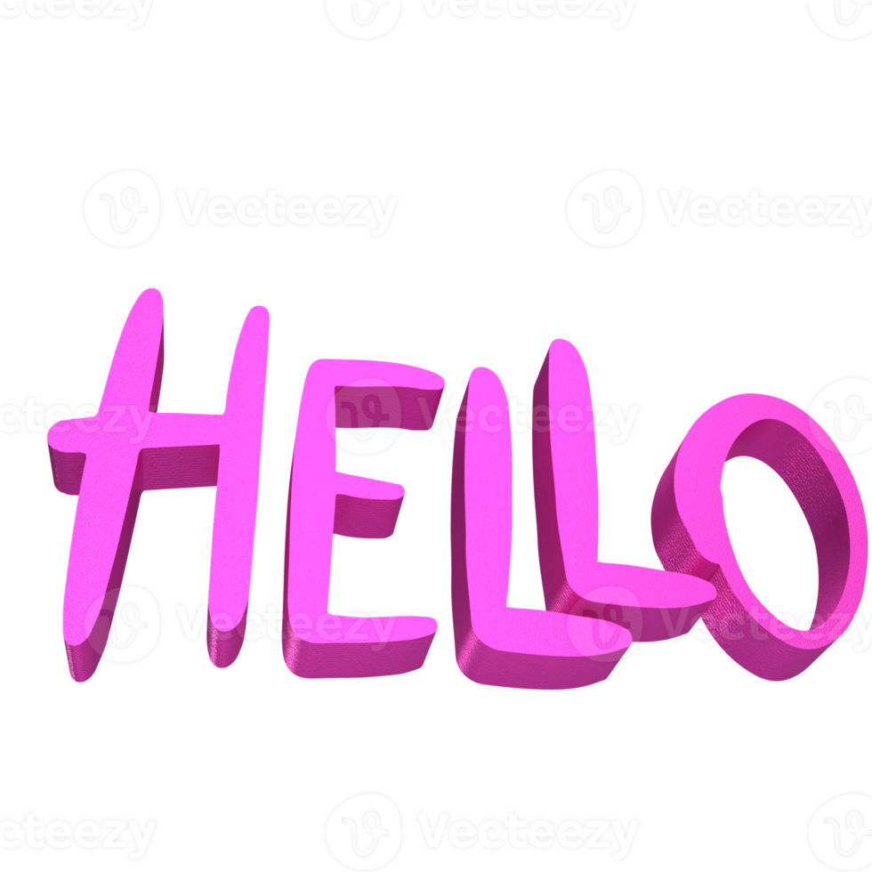 The pink  text hello png image