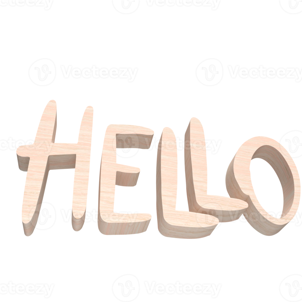 The wood text hello png image