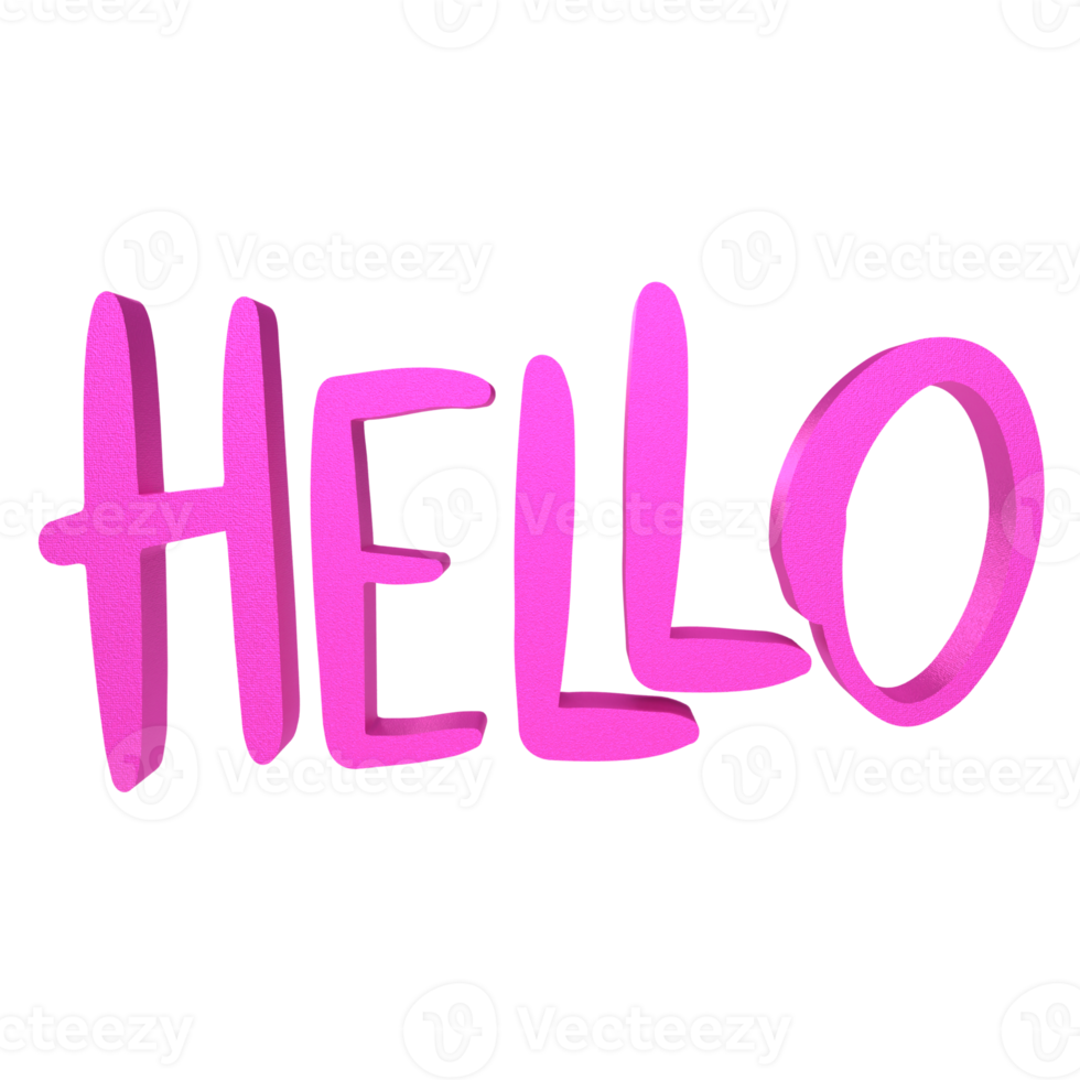 The pink  text hello png image