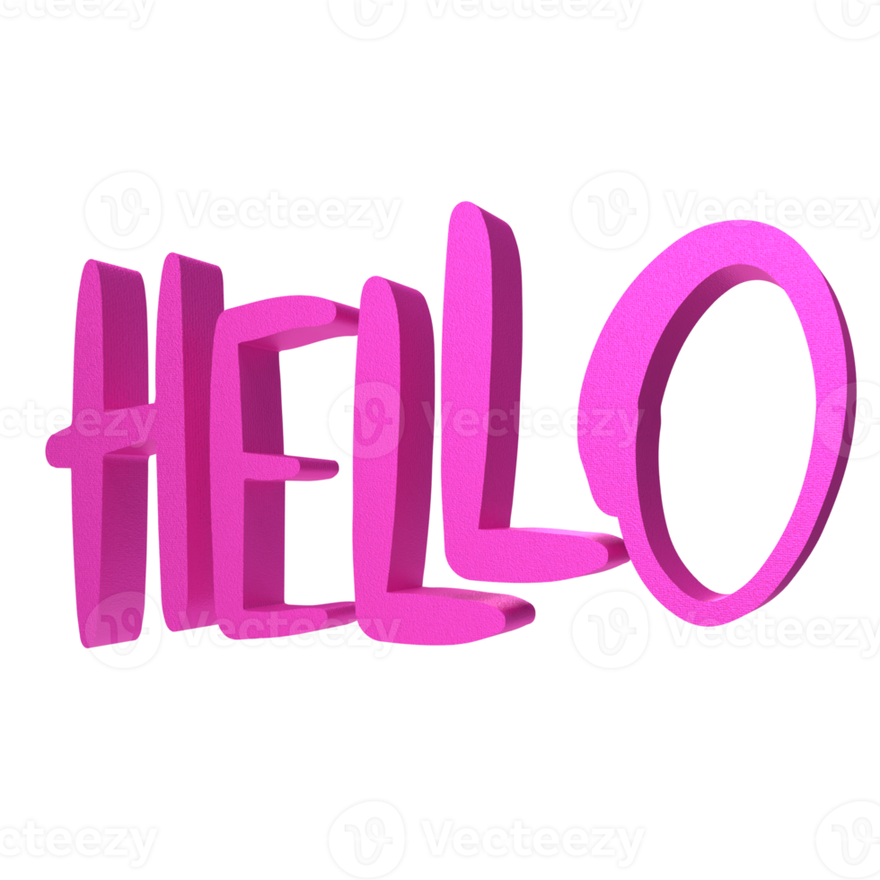 The pink  text hello png image