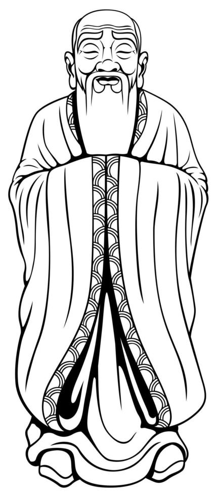 Wise Man Line Art vector
